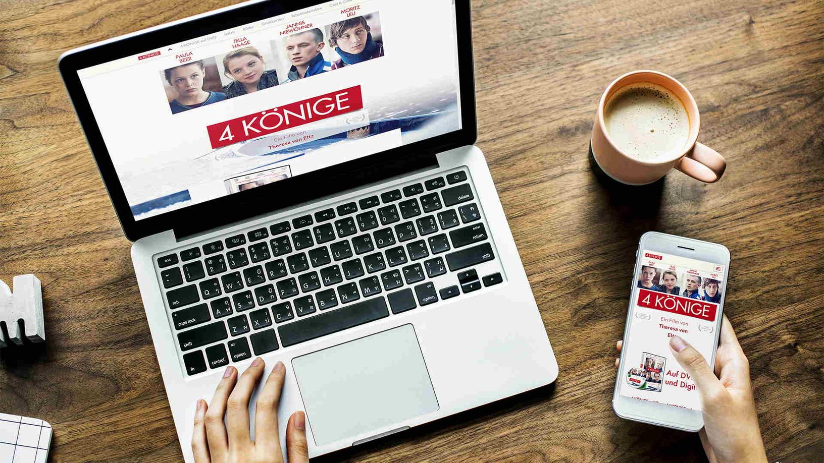 4 Könige Website auf Desktop und Mobil