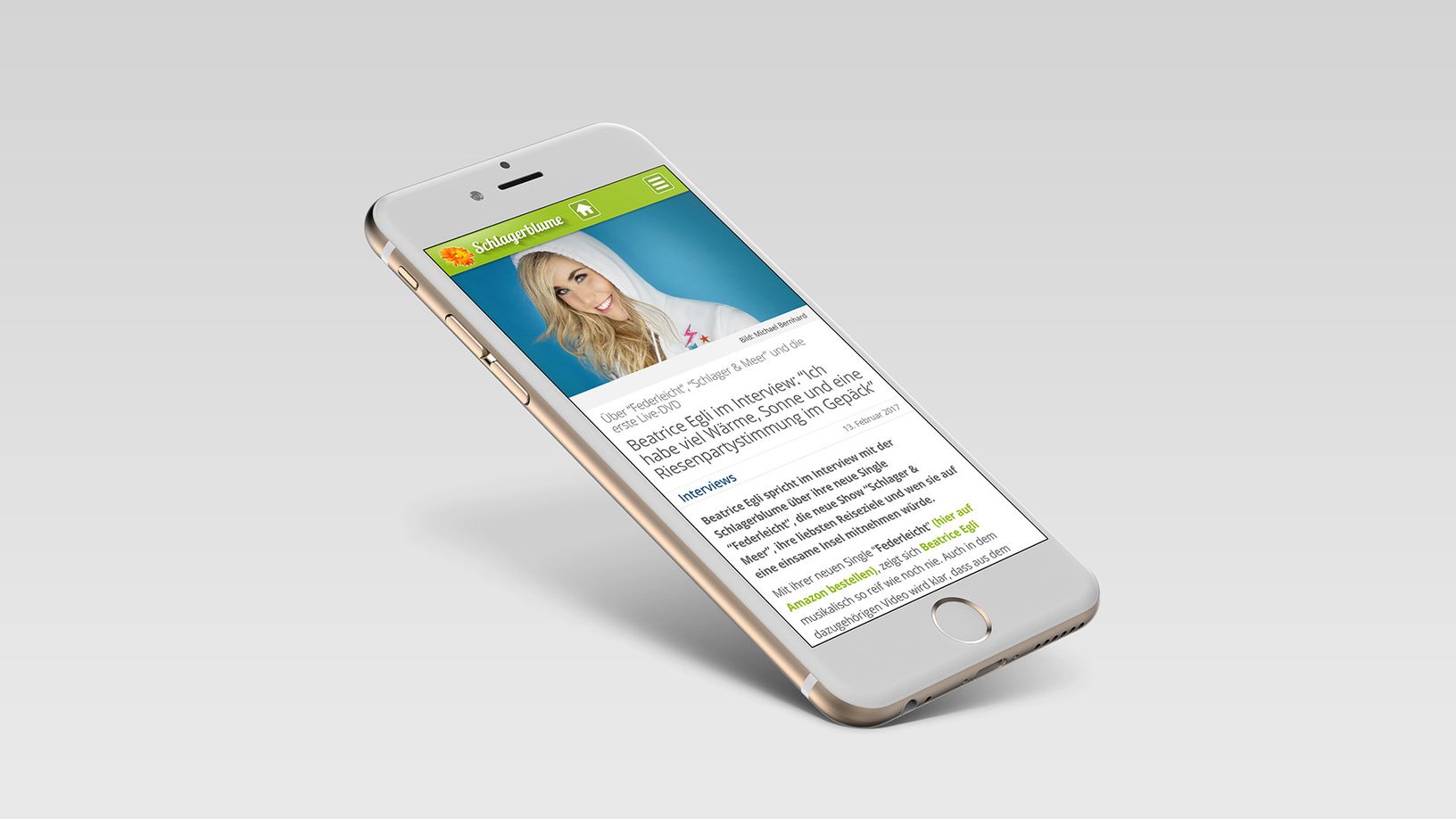 Schlagerblume Artikel auf iPhone