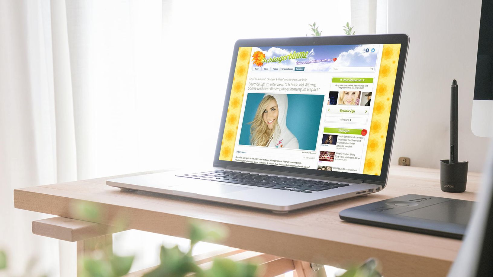 Schlagerblume Website auf MacBook