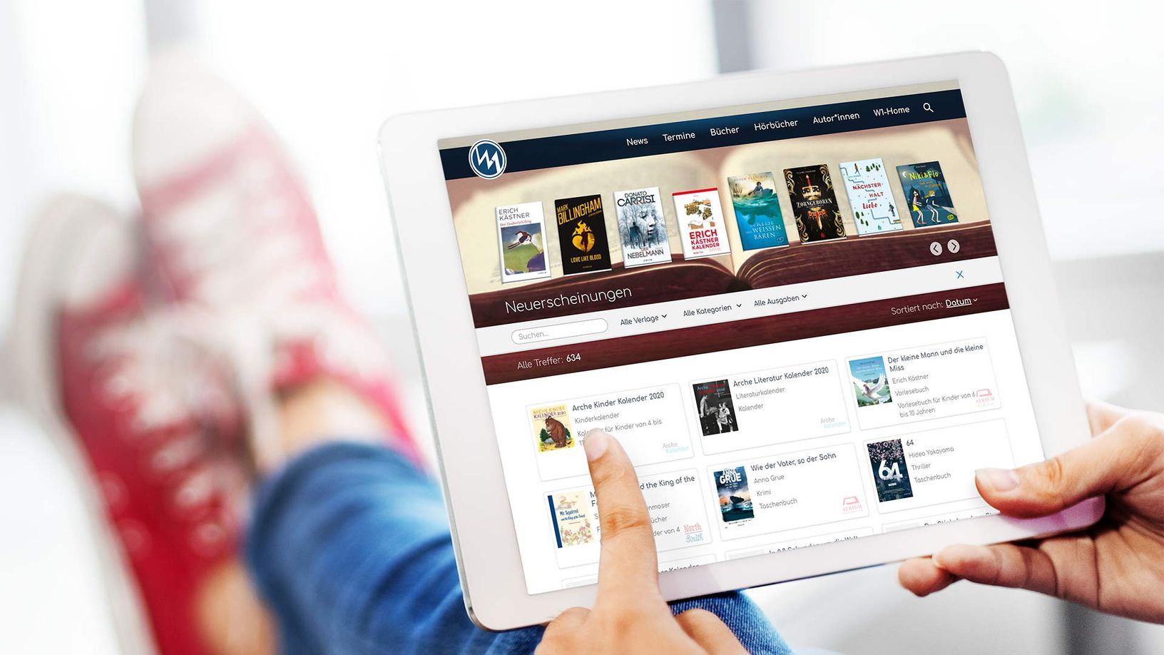 W1-Media Neuerscheinungen auf Tablet