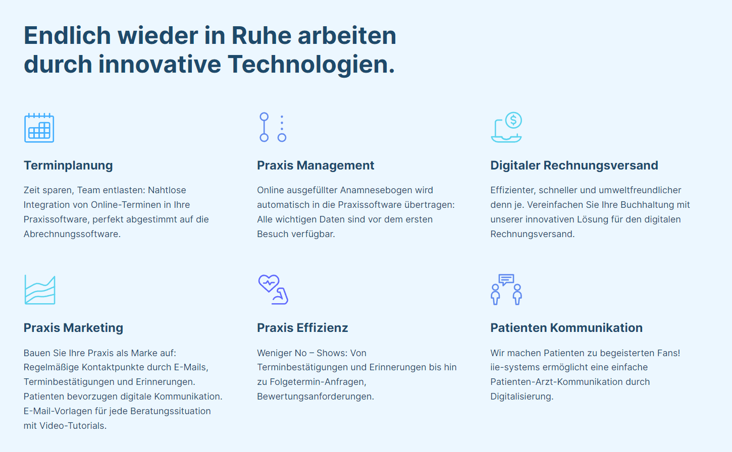 iie systems Funktionsübersicht